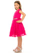 Big Girls Multi-Color Lace Glitter Stone Belt Special Occasion Skater Dress 8-14 - SophiasStyle.com